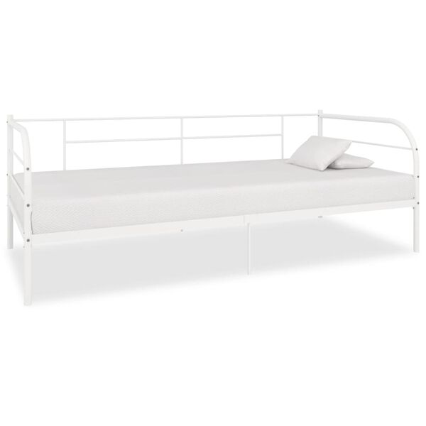 vidaXL Estrutura sof&aacute;-cama 90x200 cm metal branco