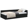 vidaXL Estrutura de Cama de Canto Preto 90 cm x 200 cm tecido