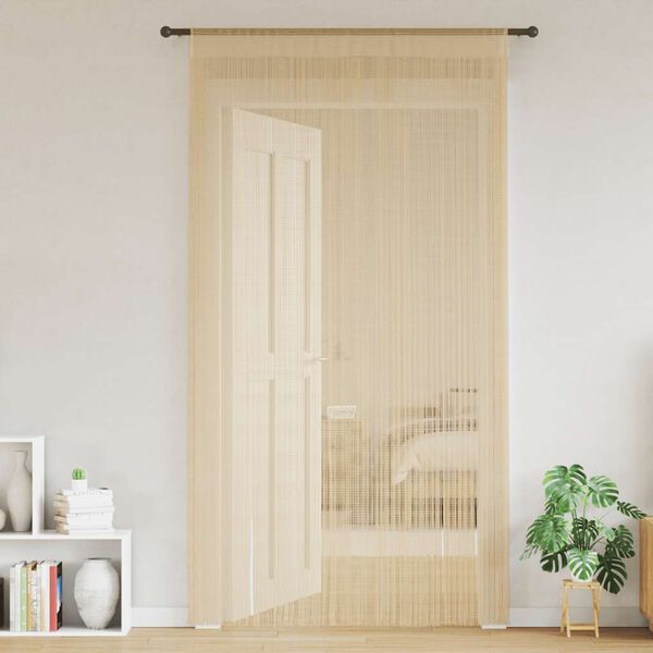 vidaXL Cortinas de fios 2 pcs 100x250 cm bege