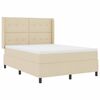 vidaXL Cama Box com colch&atilde;o com cabeceira Creme 200 x 160 cm tecido
