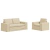 vidaXL Conjunto de Sof&aacute;s 2 unid. Creme tecido