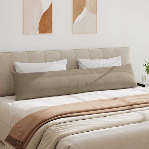 vidaXL Travesseiros de Sof&aacute; 2 pcs Cinzento-acastanhado 200 x 40 cm