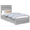 vidaXL Estrutura da Cama com gaveta Cinza Sonoma e Prata 75 x 190 cm