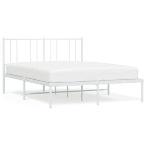 vidaXL Estrutura de cama com cabeceira 120x200 cm metal branco