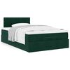 vidaXL Cama otomana com colch&atilde;o 120x190 cm veludo verde-escuro