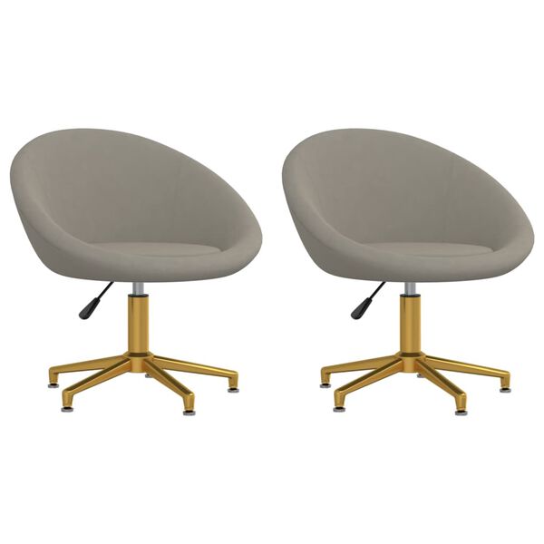 vidaXL Cadeiras de jantar 2 pcs veludo cinzento-claro