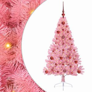 vidaXL &Aacute;rvore de Natal Artificial Pr&eacute;-iluminada Rosa 120 cm PVC