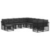 vidaXL Conjunto de Sof&aacute;s para Exterior 11 pcs Preto e Cinza Escuro