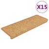 vidaXL Tapetes escada adesivos aspeto sisal 15 pcs 65x21x4 cm sisal
