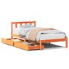 vidaXL Cama sem colch&atilde;o 100x200 cm pinho maci&ccedil;o castanho-mel
