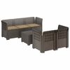vidaXL Sof&aacute; de Jardim de 5 Pessoas com Almofadas Visual de Rattan PP