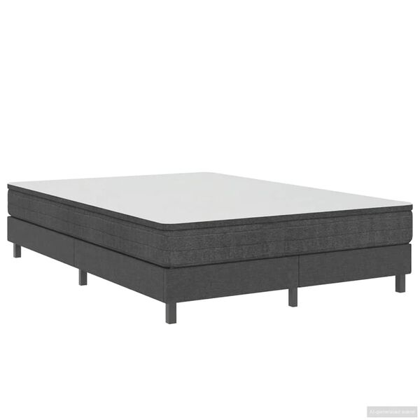 vidaXL Cama boxspring 140x200 cm tecido cinzento