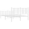 vidaXL Estrutura de cama com cabeceira e p&eacute;s 137x190 cm metal branco