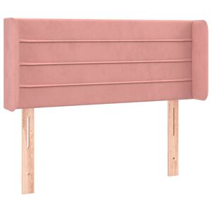vidaXL Cabeceira de cama c/ abas veludo 103x16x78/88 cm rosa