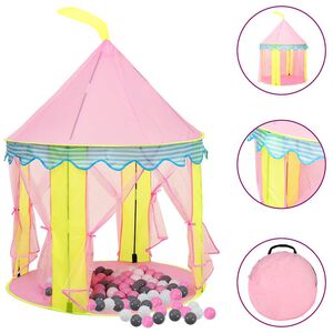 vidaXL Tenda de brincar infantil com 250 bolas 100x100x127 cm rosa