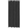 vidaXL Cortinas de voile com ilhós 2 pcs preto 140x245 cm