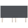 vidaXL Cabeceira LED com cabeceira Cinza Escuro 180 cm Poli&eacute;ster
