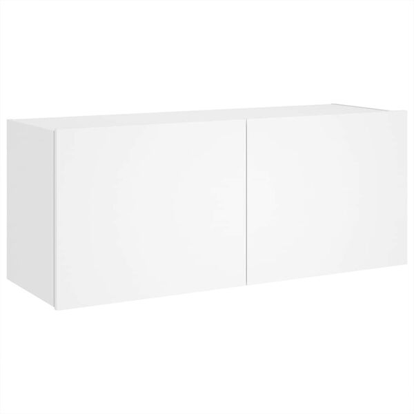 vidaXL M&oacute;vel de parede para TV com luzes LED 100x35x41 cm branco