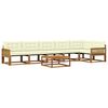 vidaXL Conjunto de Sof&aacute;s para Exterior 7 pcs Natural e Creme