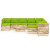 vidaXL 12 pcs conj. lounge jardim c/ almofad&otilde;es madeira impreg. verde