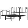 vidaXL Estrutura de cama com cabeceira e p&eacute;s 135x190 cm metal preto