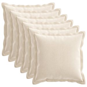 vidaXL Capa almofada 6 unid. HOUTEN Creme 35 x 35 cm Tecido Chenille