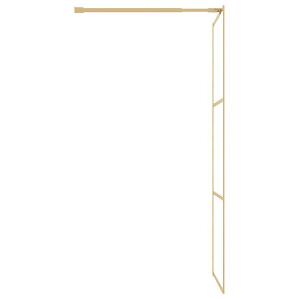 vidaXL Divis&oacute;ria de chuveiro 80x195 cm vidro transparente ESG dourado