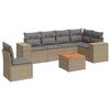 vidaXL 7 pcs conjunto de sof&aacute;s p/ jardim com almofad&otilde;es vime PE bege
