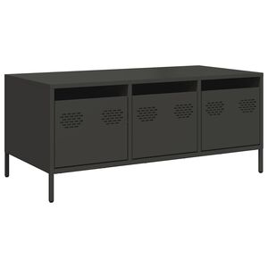 vidaXL Mesa de centro 101,5x50x43,5 cm a&ccedil;o laminado a frio preto