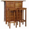 vidaXL Conjunto mesa e cadeiras de bar 3 pcs madeira de ac&aacute;cia maci&ccedil;a