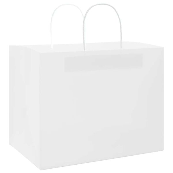 vidaXL Sacos de papel 250 unid com al&ccedil;as branco 32x22x24 cm