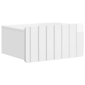 vidaXL Gabinete de Canto Montado na Parede com gaveta Branco Brilhante