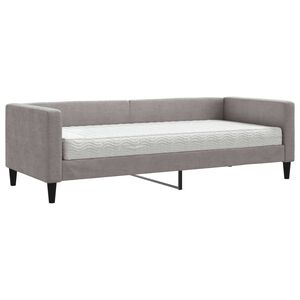 vidaXL Sof&aacute;-cama com colch&atilde;o 80x200 cm tecido cinzento-acastanhado