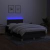 vidaXL Cama box spring c/ colch&atilde;o e LED 120x200 cm tecido preto