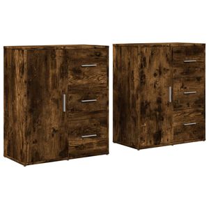 vidaXL Aparadores 2 pcs 60x31x70 cm derivados madeira carvalho fumado