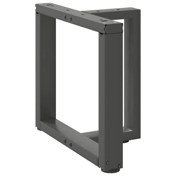 vidaXL P&eacute;s para mesa de centro em forma de T, 2 pe&ccedil;as, antracite, 50x25x(42-43) cm, a&ccedil;o