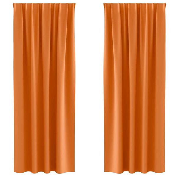 vidaXL Cortinas Blackout com Argolas 2 pcs Laranja Brilhante