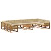 vidaXL Conjunto de Sof&aacute;s para Exterior 11 pcs Natural e Bege