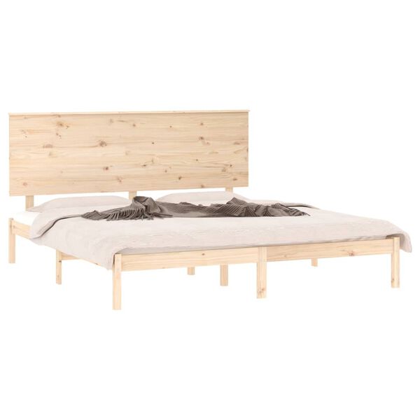 vidaXL Estrutura de cama super king 180x200 cm madeira maci&ccedil;a