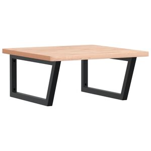 vidaXL Prateleira de parede p/ lavat&oacute;rio a&ccedil;o/madeira de faia maci&ccedil;a