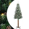vidaXL Árvore de Natal Slim com 300 LEDs com suporte Verde 210 cm