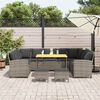 vidaXL 4 pcs conjunto sof&aacute;s de jardim c/ almofad&otilde;es vime PE cinzento