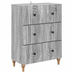 vidaXL Gabinete de Gavetas Sonoma Cinzento 66 x 34,5 x 90 cm