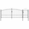vidaXL Port&atilde;o de Jardim WOERDEN 175 x 500 cm A&ccedil;o Cinzeto Tranc&aacute;vel