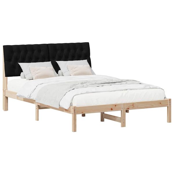 vidaXL Estrutura de Cama com Cabeceira Estofada Castanho 150 x 200 cm