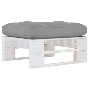 vidaXL Otomano de paletes para jardim pinho impregnado branco