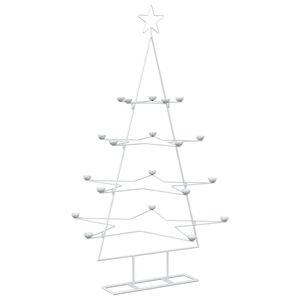 vidaXL &Aacute;rvore de Natal de Metal com Suporte KUOPIO 140 cm A&ccedil;o Branco