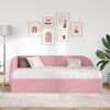 vidaXL Estrutura de Cama de Canto com Colch&atilde;o Manual 2 pcs Rosa Veludo