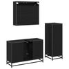 vidaXL Conjunto de M&oacute;veis para Banheiro com porta 3 pcs Carvalho Preto