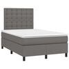vidaXL Cama boxspring com colch&atilde;o 120x190 cm couro artificial cinzento